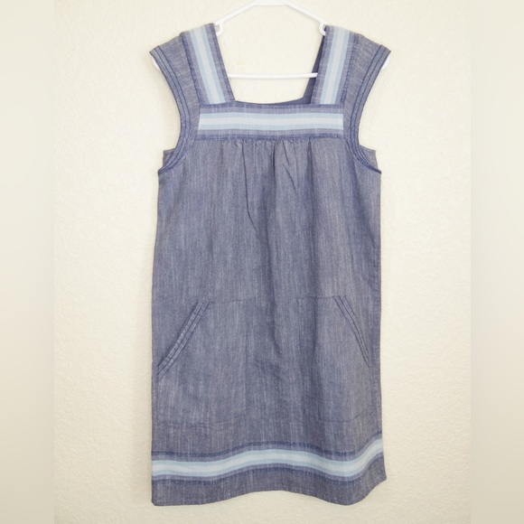 Faherty Hailee Organic Cotton Sleeveless Mini Dress in Navy Jacquard Size XXS - Picture 3 of 6
